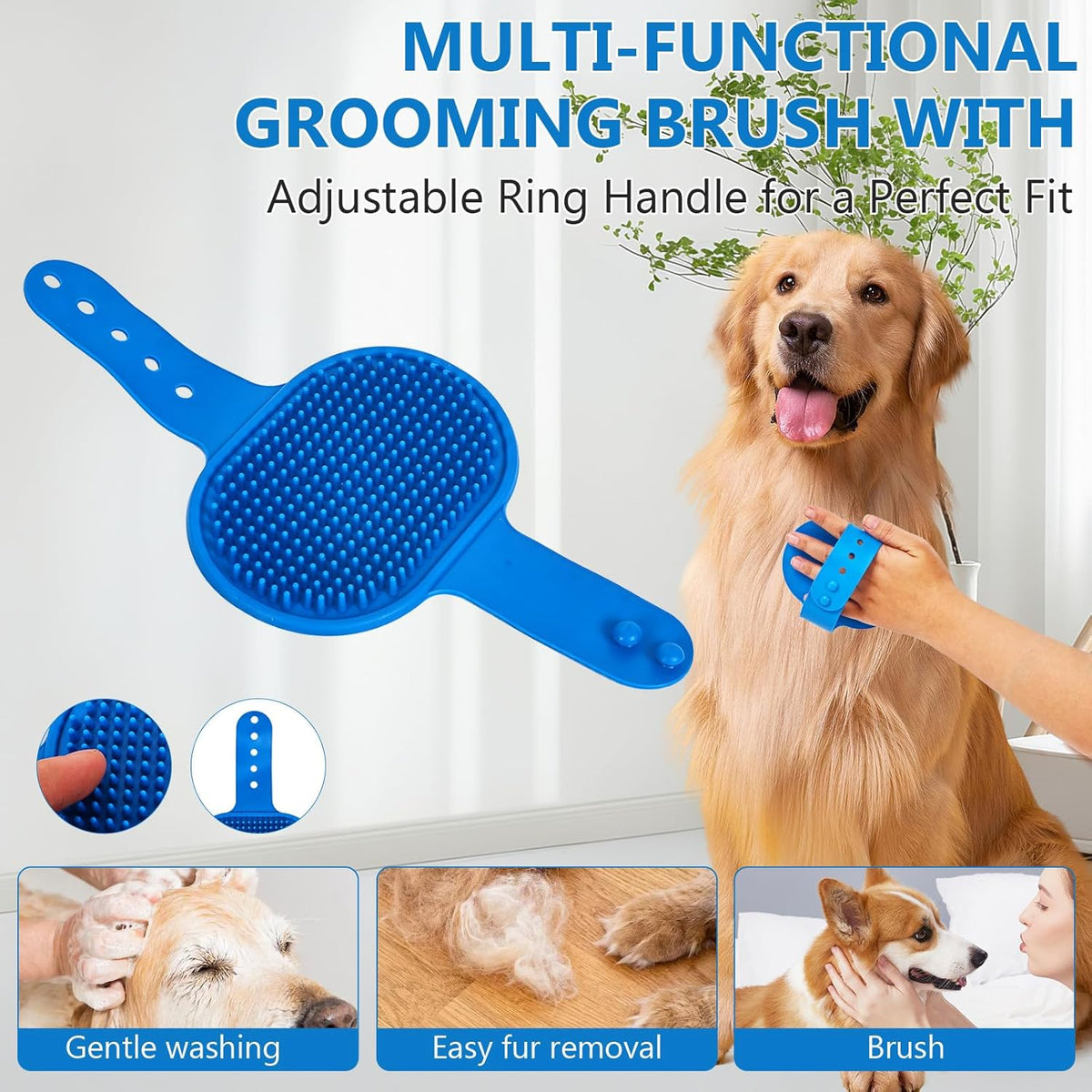 6PCS Dog Washing Gloves Pet Grooming Gloves Dog Bath Supplies Dog Bath Brush Silicone Gloves for Dogs and Cats Bathing Dog Comb Dog Toothbrush
